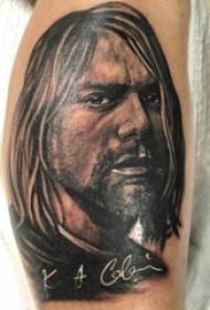 pòtrè tatoo gason elèv ti towo bèf sou karaktè pòtrè tatoo nwa gri foto tatoo