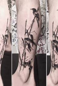 tato tinta lukisan anak laki-laki betis pada bambu hitam dan gambar tato burung 98874-Tattoo pola digital laki-laki betis pada pola tato digital