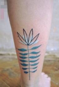 meisje kalf geschilderde aquarel lotus tattoo foto