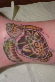 Benfarve skildpadde tatoveringsmønster