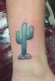 jongens kalveren op geschilderde kleurovergang eenvoudige lijn plant cactus tattoo foto's