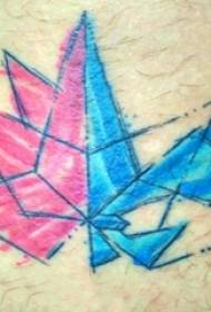 minimalistyske line tattoo manlike planke op kleur Leaf tattoo picture