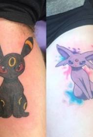 meninos na panturrilha pintaram linhas simples desenhos animados pokemon tatuagem fotos