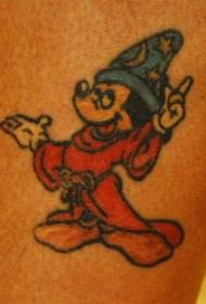 Image de tatouage mickey mouse de couleur de jambe jambe