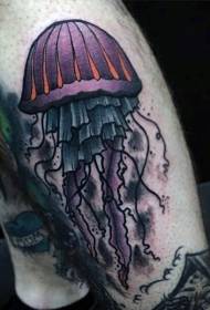 Yakavirirwa yechinyakare chikoro chine jellyfish tattoo mifananidzo