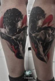 Tato pasangan seductive warni kanthi gaya realisme sikil