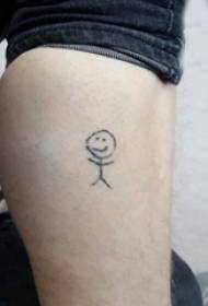 μοσχάρι συμμετρική τατουάζ αρσενικό στέλεχος σε μαύρο καρτούν χαρακτήρα εικόνα τατουάζ