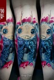 modello di tatuaggio mostro di colore carino gamba