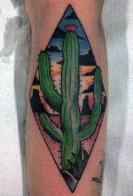 Leg yllustraasje styl kleurige kaktus tatoeëerfatroan