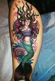 Li ser nîgara tatîlê ya mermaid, keçika nîgara keçikê mermedê Tattoo