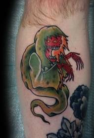 braccio tatuaggio vecchio stile stile divertente mostro fantasma tatuaggio modello