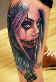 láb szín ijesztő halott santa lány tetoválás minta