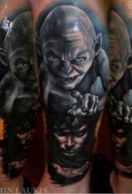 Monster menakjubkan dengan pola tato potret