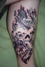 Чорний татуювання візерунок з хаотичним ніжками