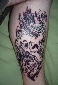 Black tattoo pattern with chaotic legs