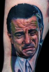 Robert De Niro erretratuaren kolorearen tatuaje eredua