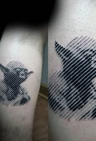 Modello di tatuaggio Yoda nero stile linea di vitello