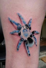 Ragno blu super realistico modello del tatuaggio