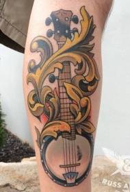 Chitarra messicana color polpaccio con motivo decorativo a tatuaggio