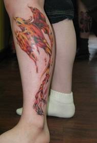 Узорак тетоваже боје ногу за феникс
