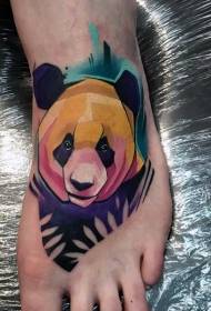 Instep cartoon colored sweet panda tattoo pattern