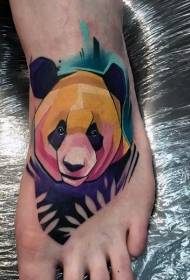 Wreef cartoon gekleurde zoete panda tattoo patroon