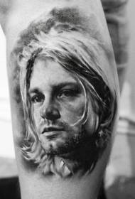 Modello di tatuaggio ritratto maschio nero stile realistico di vitello
