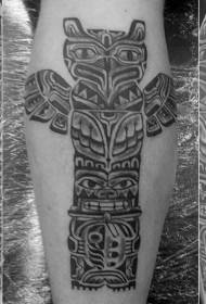 الگوی تاتو گوساله مجسمه سیاه و سفید به سبک قبیله ای
