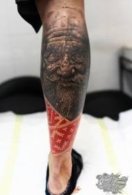 Inkonyane umbala creepy ikhehla ubuso tattoo iphethini