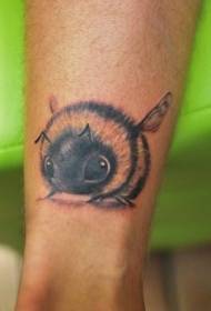 Modello di tatuaggio ape colorato carino vitello