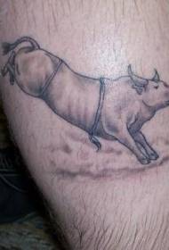 Shank funny leap bull tattoo pattern