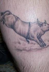 Patró de tatuatge de bou divertit