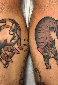 Ŝanko karikaturo karaktero tatuaje kato tatuado