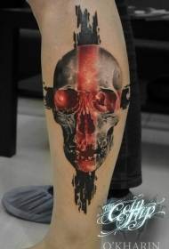 Creu de ternera amb tatuatge de crani