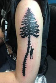 Plant tattoo male character on big arm and big tree tattoo picture