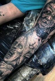 ຮູບເງົາ tattoo monster ສີດໍາແລະສີຂາວແບບ Shank horror
