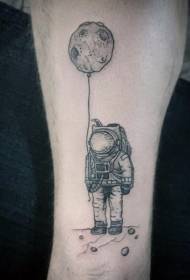Cartoon Funny astronaut me model tatuazhi planet