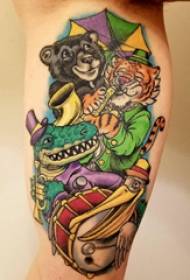 Bahan tato lengan besar gambar tato hewan lucu di lengan anak laki-laki
