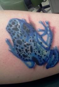 다리에 파란 개구리 문신 패턴