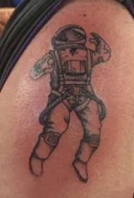 Ilustrație tatuaj braț mare astronaut mascul pe imagine tatuaj astronaut