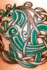 Jaran mangan sikile dhewe lan pola tato cotik celtic