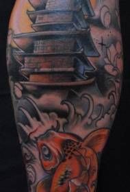 Hram u boji stripa u obliku stripa s uzorkom tetovaže lignje