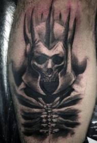E pabesueshme e zezë model tatuazh kafkë fantastike për viç
