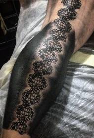 Lindo becerro patrón de tatuaxe en branco e negro símbolo de ADN