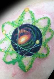 Obojni uzorak atomskog simbola tetovaža
