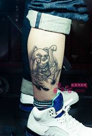 2014 Tattoo تخت سیاه و سفید گربه شانس