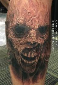 Farge horror stil monster face tatoveringsmønster