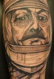 Shank skiss stil tatoveringsmønster for svart astronaut avatar