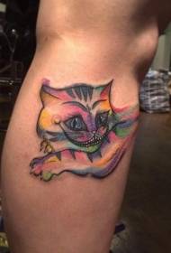 Calf Fairy Rainbow buzëqeshje me ngjyrosje duke bërë modelin e tatuazheve të maceve