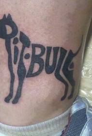 Shank vtipný pes vzor ve tvaru písmene tetování